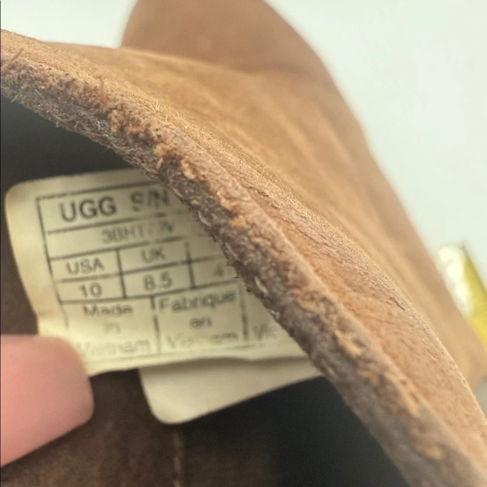 Ugg Brown Suede Ankle Boots wedge women 10 pull on winter casual office Y2K